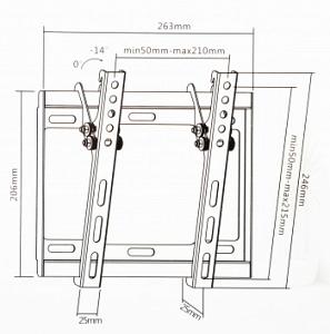Кронштейн для телевизора Ultramounts UM831TW белый 17"-43" макс.35кг настенный наклон