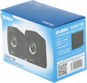 Колонки Sven 130 2.0 черный 6Вт портативные