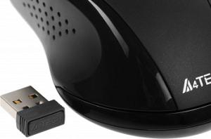 Мышь A4Tech V-Track G9-500FS черный оптическая 1200dpi silent беспров. USB 4but
