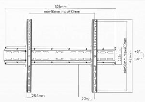 Кронштейн для телевизора Ultramounts UM835T черный 37"-70" макс.35кг настенный наклон