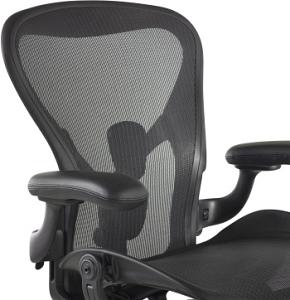 Кресло эргономичное Herman Miller Aeron C Large черный сетка с подголов. крестов. пластик