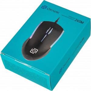 Мышь Оклик 245M черный оптическая 1000dpi USB 3but (471479)