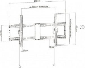 Кронштейн для телевизора Ultramounts UM840T черный 43"-90" макс.70кг настенный наклон