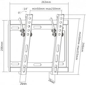 Кронштейн для телевизора Ultramounts UM831T черный 23"-42" макс.35кг настенный наклон