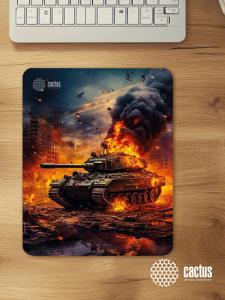 Коврик для мыши Cactus Burning tank рисунок 300x250x3мм (CS-MPC-D04M)