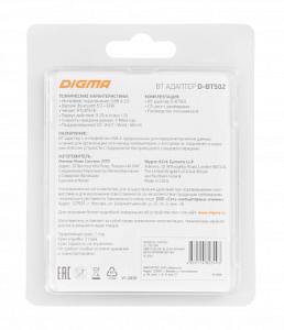 Адаптер USB Digma D-BT502 BT5.0+EDR class 1.5 20м черный