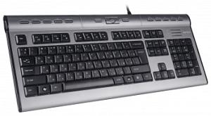 Клавиатура A4Tech KLS-7MUU серебристый/серый USB slim Multimedia (KLS-7MUU USB)