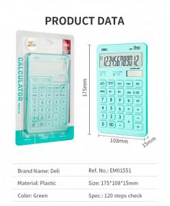 Калькулятор настольный Deli Touch EM01531 голубой 12-разр.