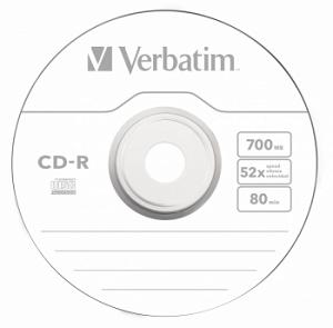 Диск CD-R Verbatim 700Mb 52x Slim case (10шт) (43415)
