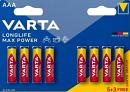 Батарея Varta LongLife Max Power Alkaline LR03 BL5+3 AAA (8шт) блистер Батарея Varta LongLife Max Power Alkaline LR03 BL5+3 AAA (8шт) блистер