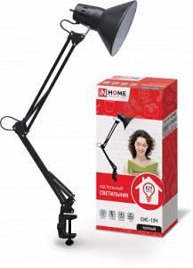 Светильник Inhome СНС-13Ч настольный на струбцине E27 черный 60Вт