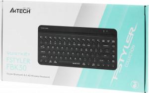 Клавиатура A4Tech Fstyler FBK30 черный USB беспроводная BT/Radio slim Multimedia (FBK30 BLACK)