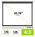 Экран Cactus 128x170.7см Wallscreen CS-PSW-128X170-SG 4:3 настенно-потолочный рулонный серый