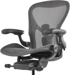 Кресло эргономичное Herman Miller Aeron C Large черный сетка с подголов. крестов. пластик
