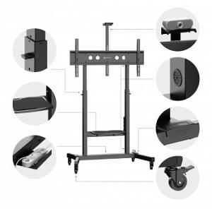 Стойка для телевизора Onkron TS1991 черный 50"-100" макс.120кг напольный наклон